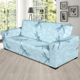 Dragonfly Pattern Blue Background Sofa Slipcover