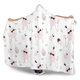 Poodle Dog Rose Cake Pattern Hooded Blanket