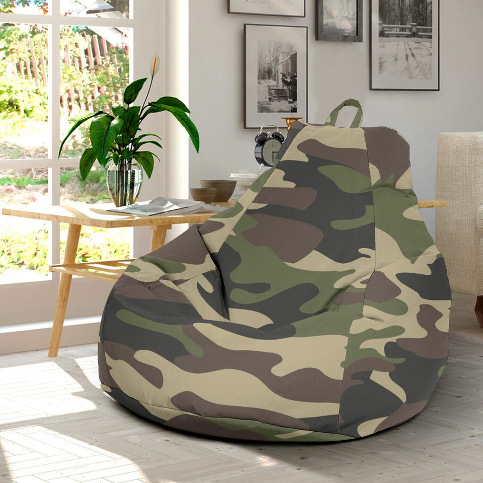 Dark Green Camo Camouflage Pattern Bean Bag Cover