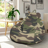 Dark Green Camo Camouflage Pattern Bean Bag Cover
