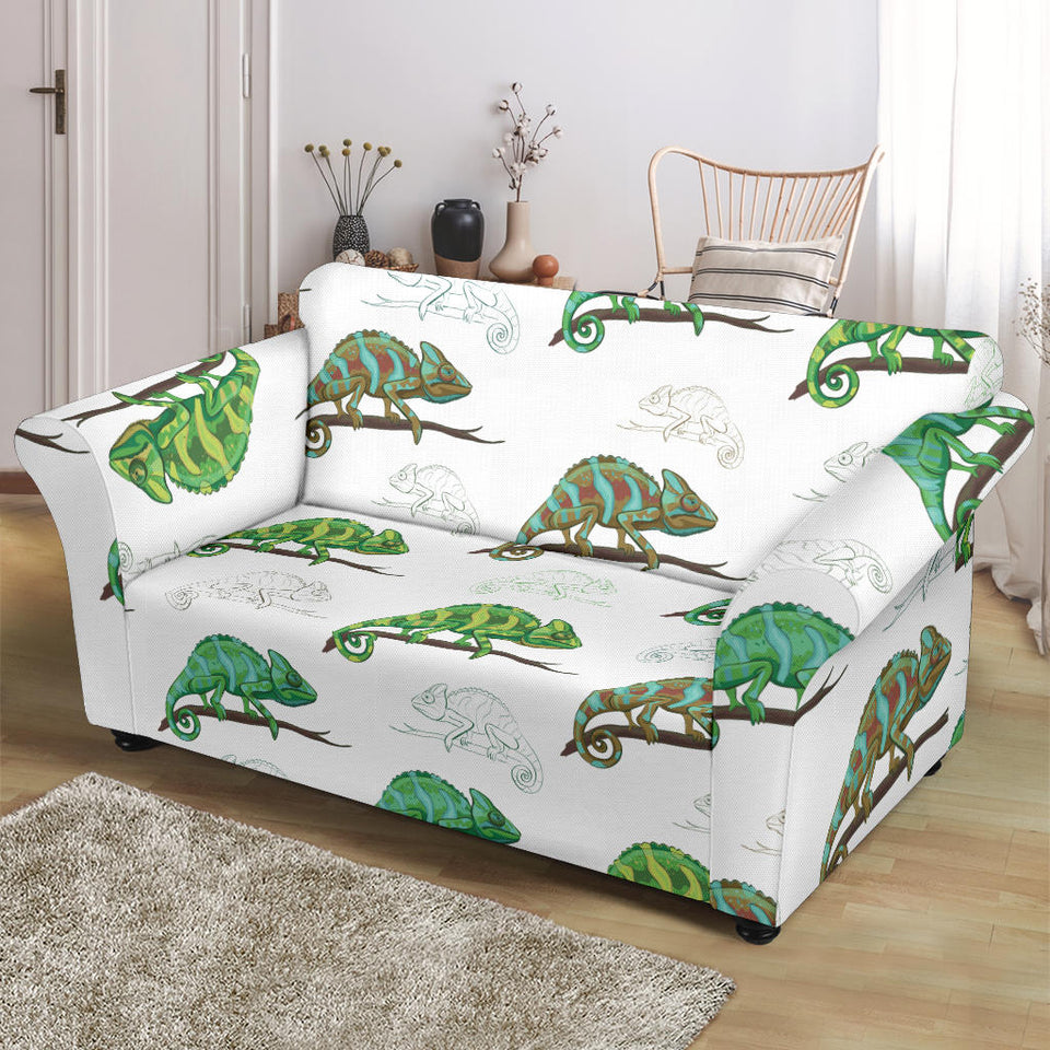Chameleon Lizard Pattern Loveseat Couch Slipcover