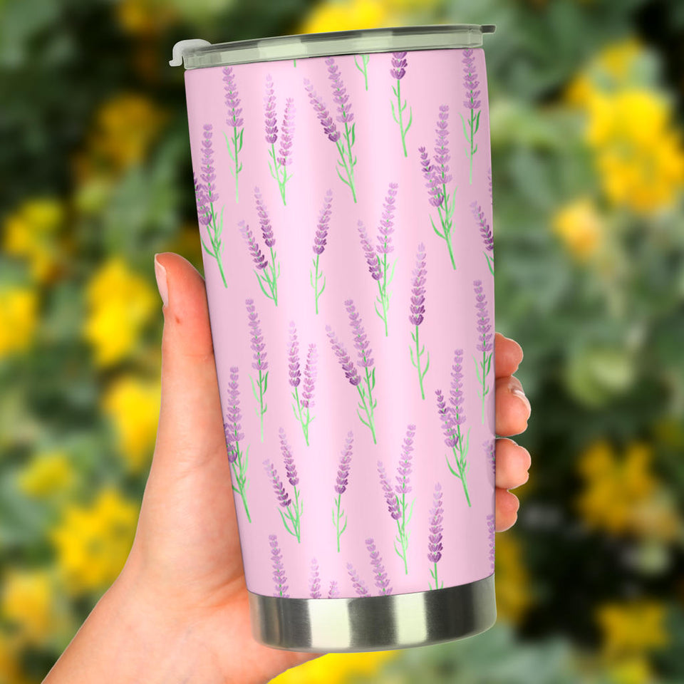 Lavender Pattern Pink Background Tumbler