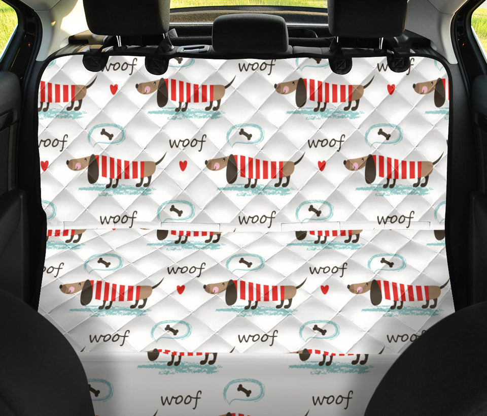 Cute Dachshund Bone Pattern Dog Car Seat Covers