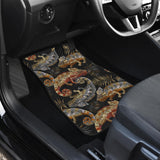 Chameleon Lizard Tropical Leaves Palm Tree Front And Back Car Mats