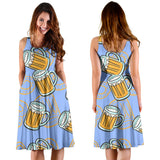 Beer Pattern Sleeveless Midi Dress