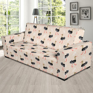 Ostrich Pattern Print Design 05 Sofa Slipcover