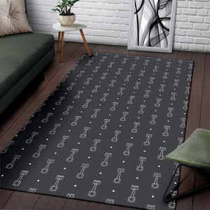 Engine Piston Black Background Pattern Print Design 02 Area Rug