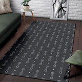 Engine Piston Black Background Pattern Print Design 02 Area Rug