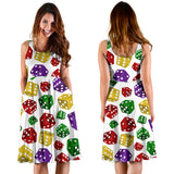 Dice Pattern Print Design 03 Sleeveless Midi Dress