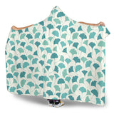 Green Ginkgo Leaves Pattern Hooded Blanket
