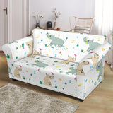 Cute Rhino Pattern Loveseat Couch Slipcover