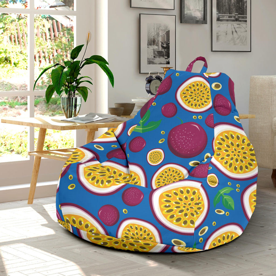 Passion Fruit Blue Background Bean Bag Cover