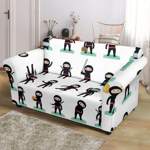 Cute Ninja Katana Sword Pattern Loveseat Couch Slipcover