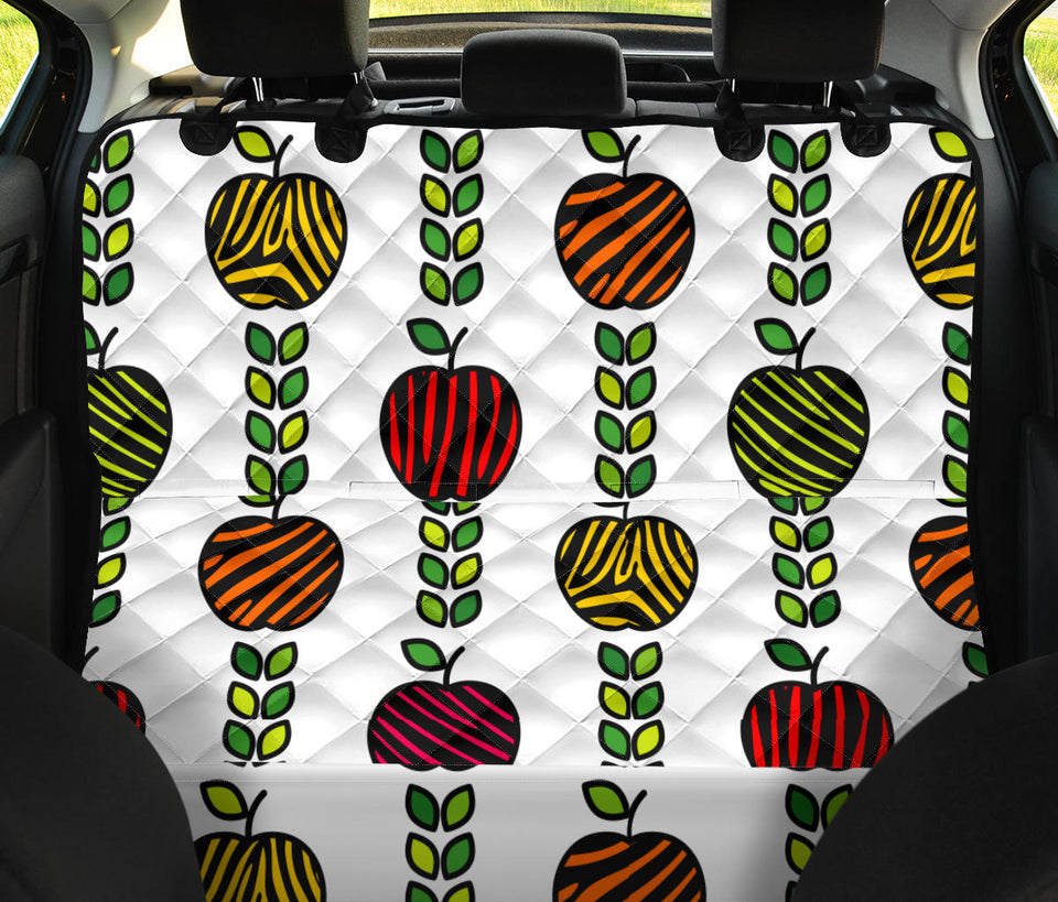 Colorful Apples Leave Zebra Stripe Dog Car Seat Covers