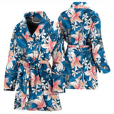 Hibiscus Pattern Print Design 02 Women's Bathrobe