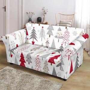 Cute Christmas Tree Pattern Loveseat Couch Slipcover