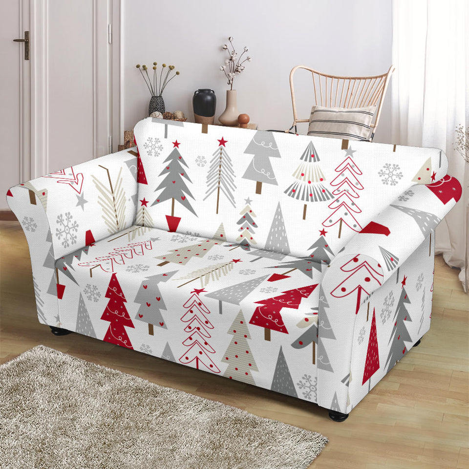 Cute Christmas Tree Pattern Loveseat Couch Slipcover