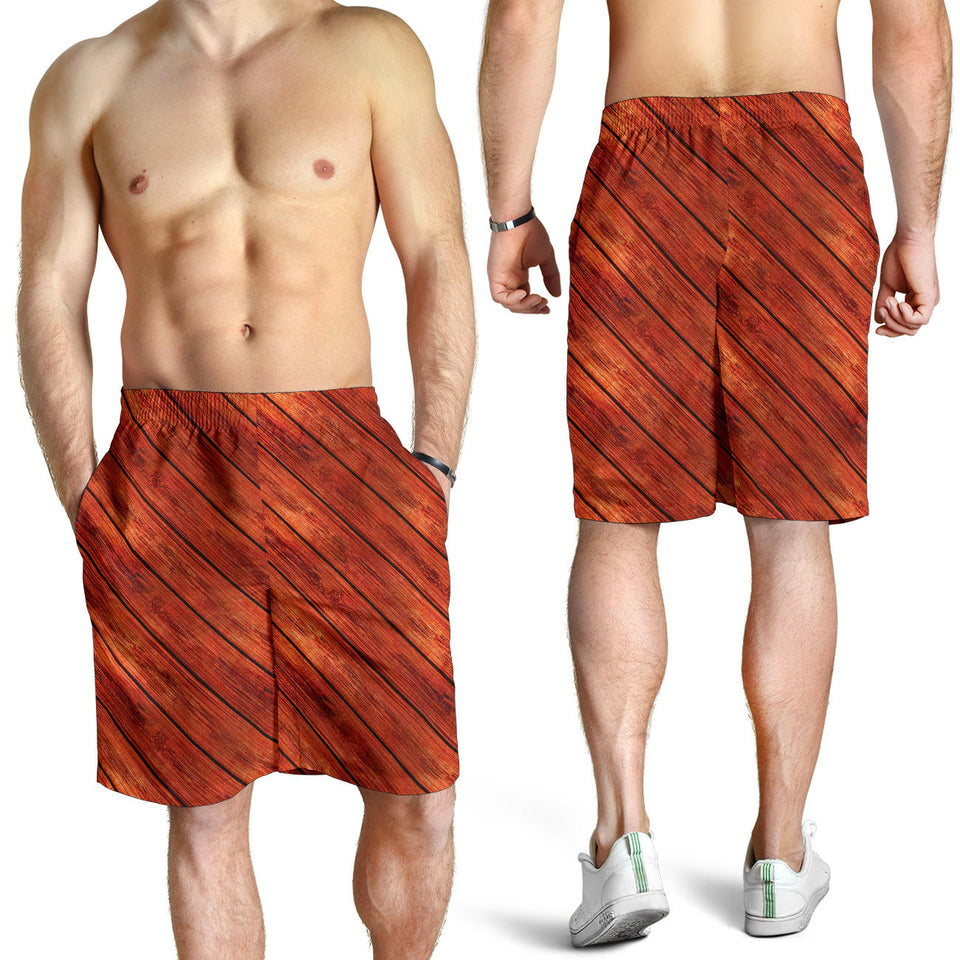 Wood Printed Pattern Print Design 03 Men Shorts