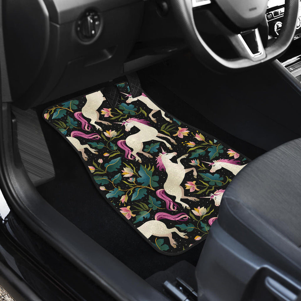 Unicorns Forest Background Front And Back Car Mats