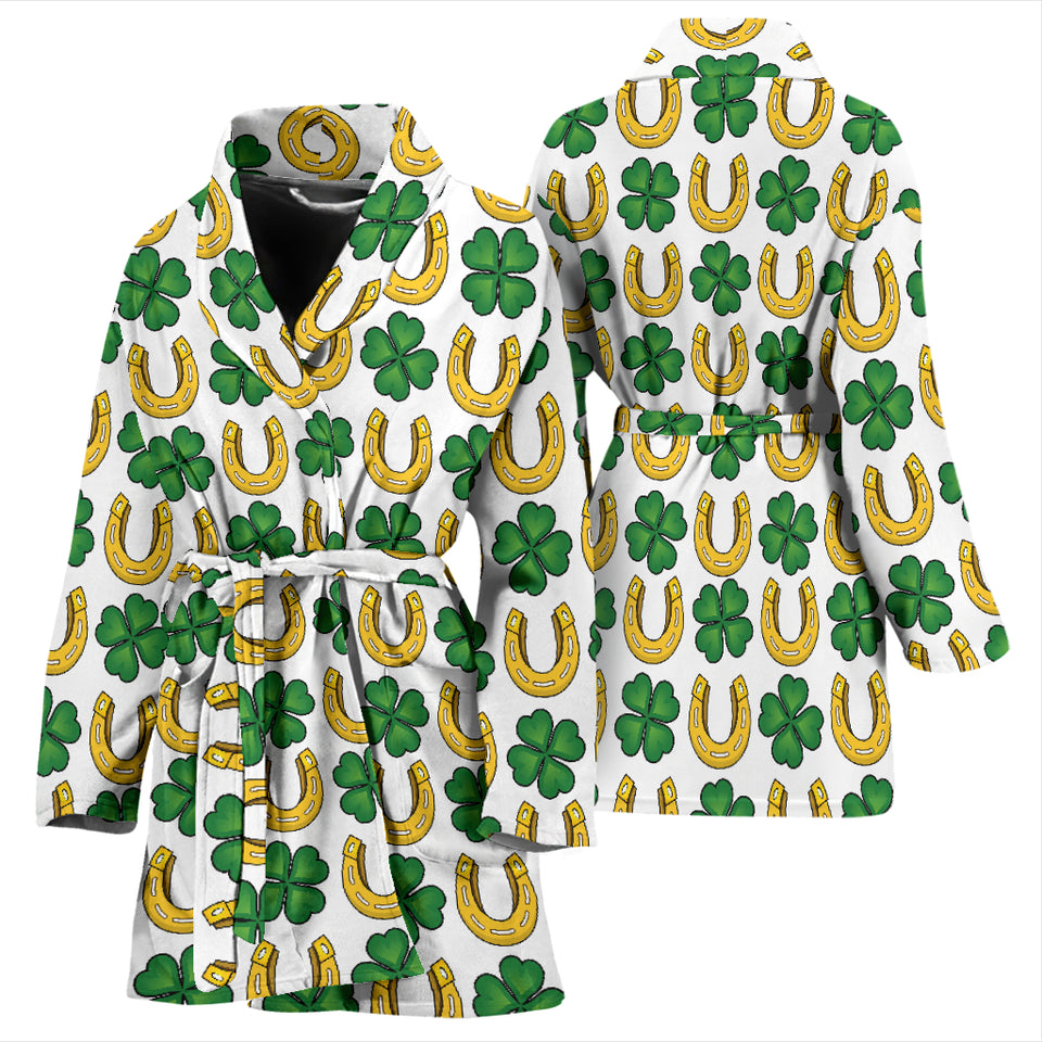 Horseshoes Pattern Print Design 04 Women's Bathrobe