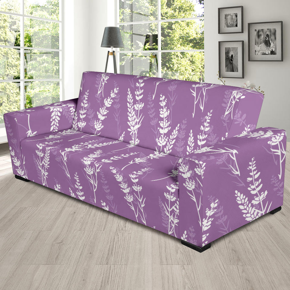 Lavender Flowers Purple Pattern Sofa Slipcover