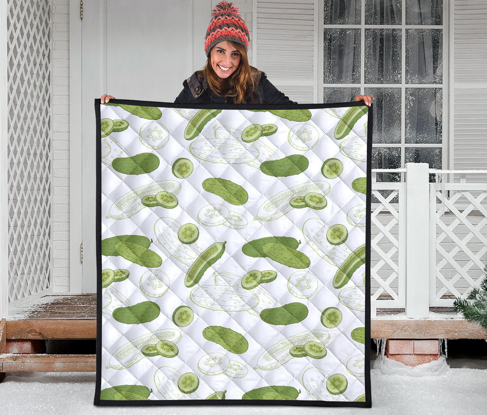 Cucumber Sketch Pattern Premium Quilt