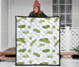Cucumber Sketch Pattern Premium Quilt