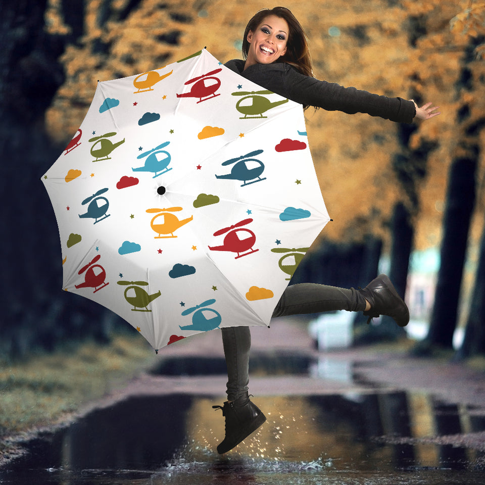 Colorful Helicopter Pattern Umbrella