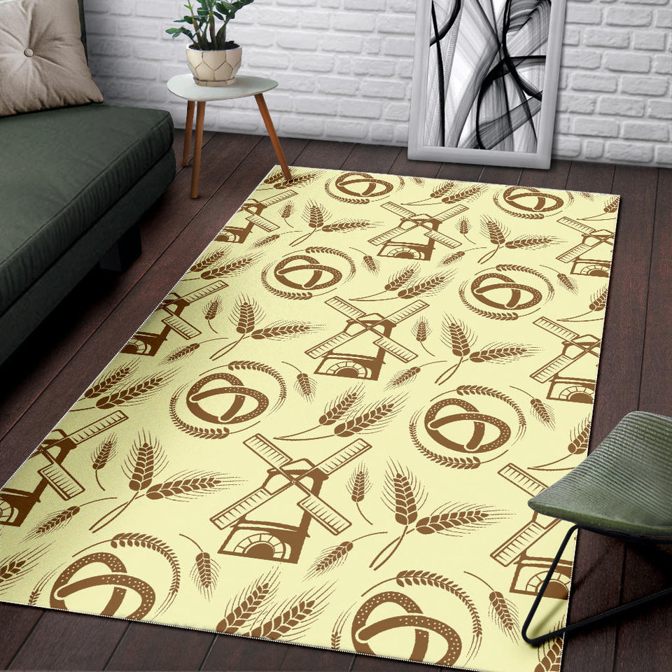 Windmill Wheat Pattern Area Rug