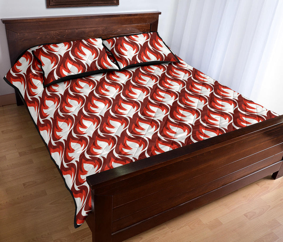 Fire flame symbol design pattern Quilt Bed Set