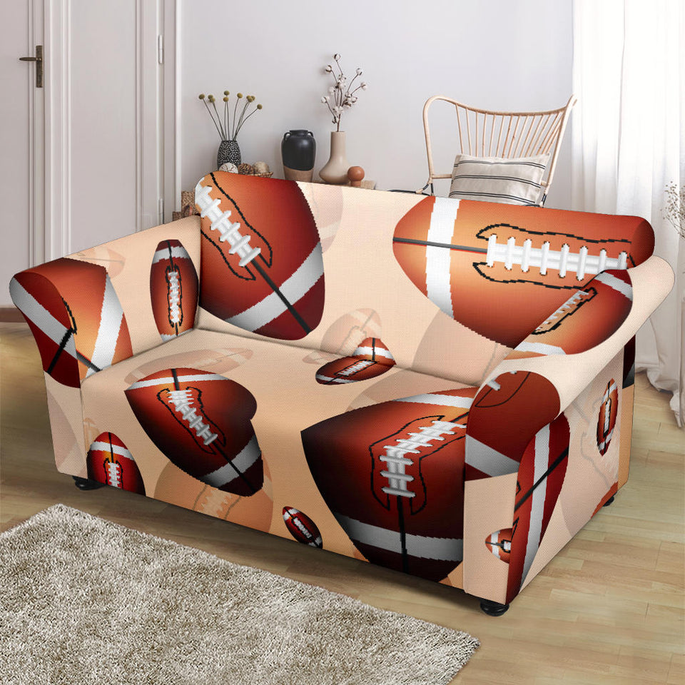 American Football Ball Design Pattern Loveseat Couch Slipcover