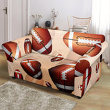 American Football Ball Design Pattern Loveseat Couch Slipcover