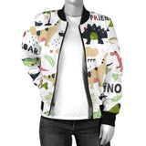 Cute Dinosaurs Pattern Women'S Bomber Jacket