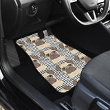 Happy Pug Pattern Front And Back Car Mats