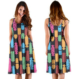 Skate Board Pattern Print Design 02 Sleeveless Midi Dress