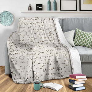 Chemistry Periodic Table Pattern Print Design 04 Premium Blanket