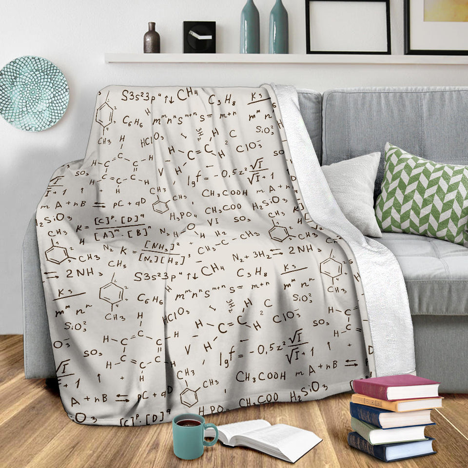 Chemistry Periodic Table Pattern Print Design 04 Premium Blanket