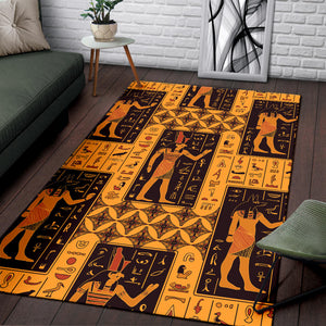 Egypt Hieroglyphics Pattern Print Design 05 Area Rug