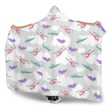 Helicopter Plane Pattern Hooded Blanket