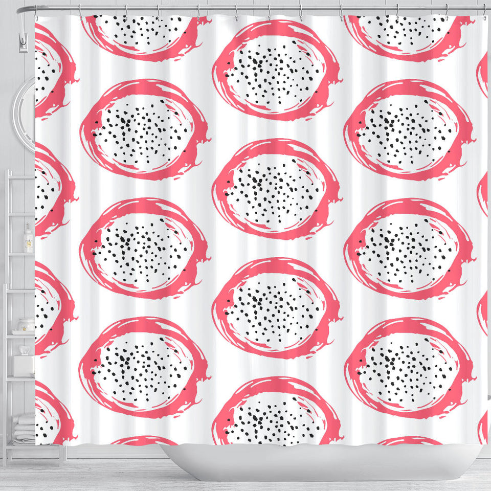 Hand Drawn Dragon Fruit Shower Curtain Fulfilled In US