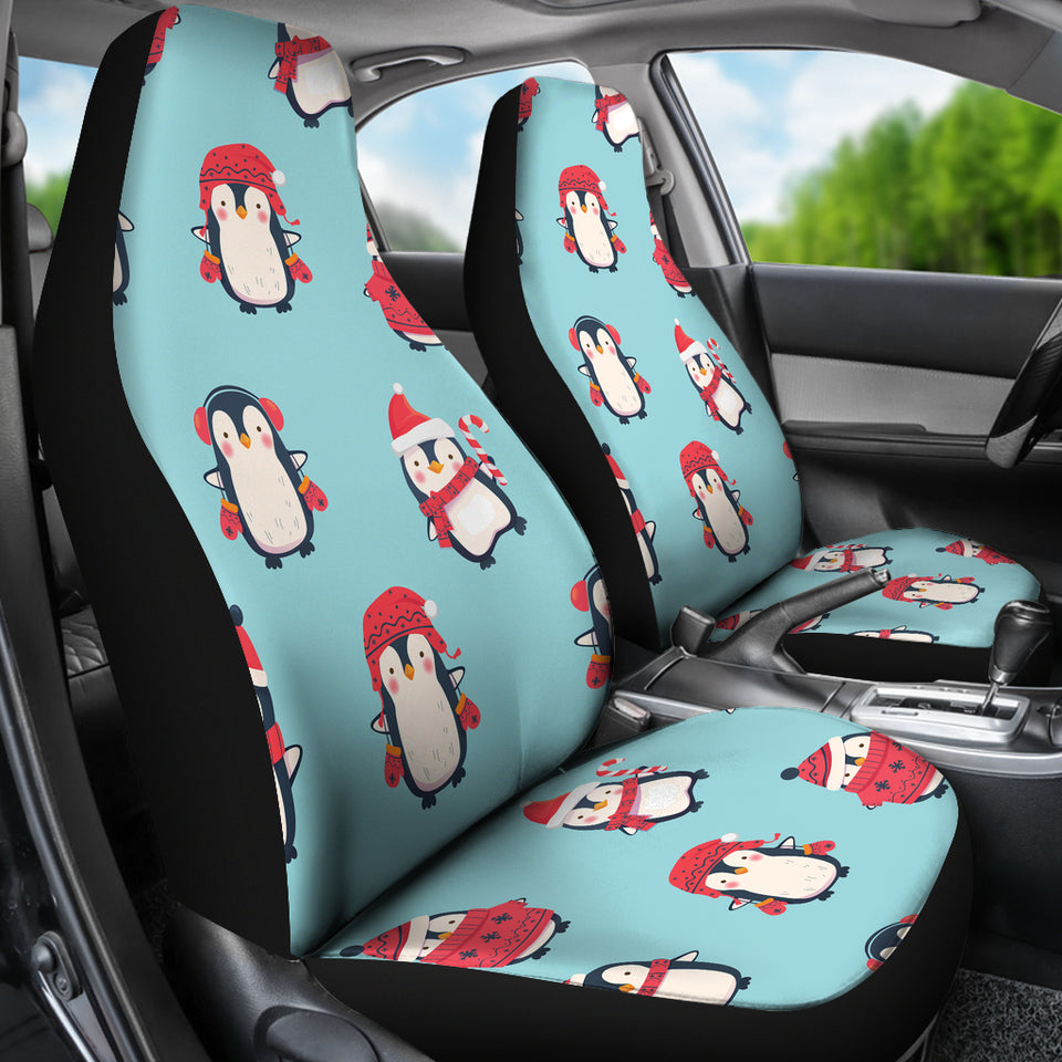Cute Penguin Christmas  Design Pattern  Universal Fit Car Seat Covers