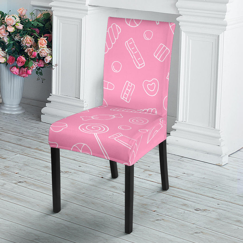 Sweet Candy Pink Background Dining Chair Slipcover