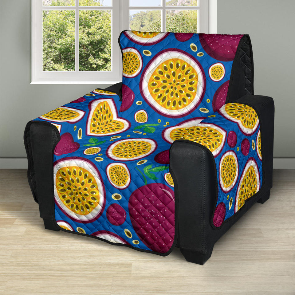 Passion fruit blue background Recliner Cover Protector