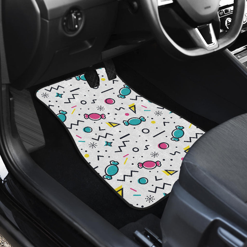 Candy Design Pattern Front And Back Car Mats