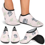 Cute Raccoons Leaves Pattern Aqua Shoes