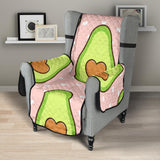 Avocado heart pink background Chair Cover Protector