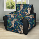 Raccoon tropical leaves pattern Recliner Cover Protector