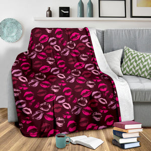 Lips Pattern Print Design 03 Premium Blanket