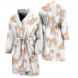 Shiba Inu Dog Pattern Men'S Bathrobe