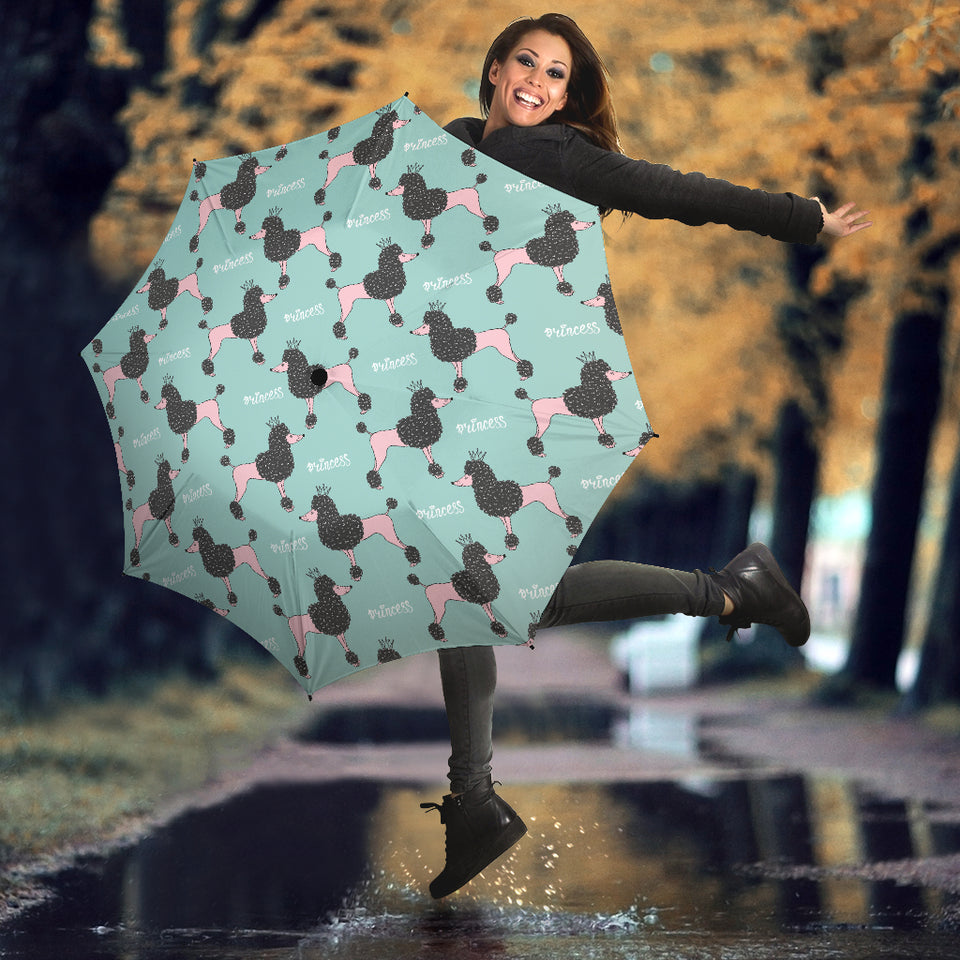 Poodle Dog Green Background Umbrella